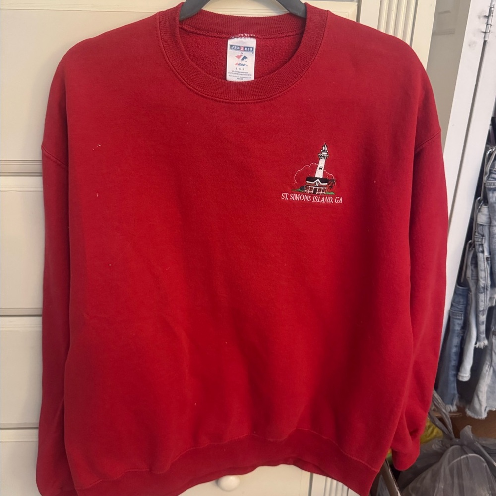 St Simons Island Red Crewneck
